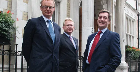 Photo by Hugh Williams From left to right, Cohen Milstein's trio of London partners: Anthony Maton, Rob Murray and Vincent Smith.