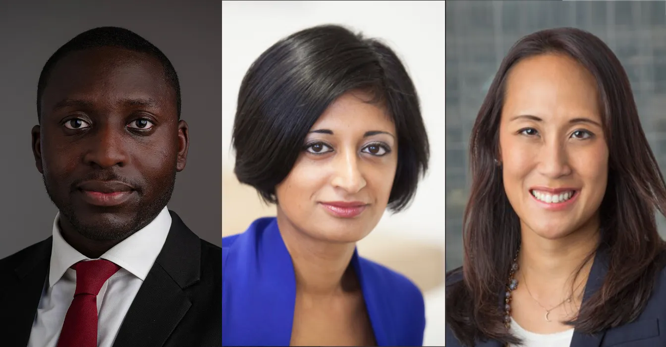 Brandon Deme (Factor Risk Management), Ellora MacPherson (Harbour) and Angela Ni (Parabellum Capital)